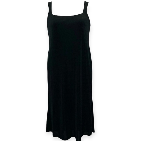 Wild Fable Women's Black Square Neck Jersey Knit Slip Dress - Picture 2 of 4